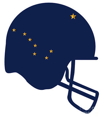 Football Royalty Free Images - Alaska State Flag Football Helmet Royalty-Free Image by Bigalbaloo Stock