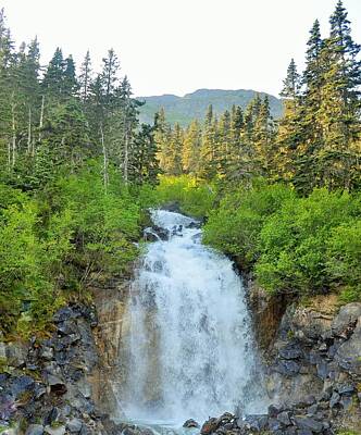 Female Outdoors - Alaskan Waterfall by Melinda Baugh