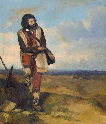 Vintage Diner - Alexandre Calame, Italian peasant by Alexandre Calame