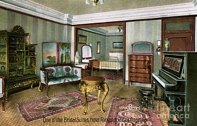 City Scenes Royalty-Free and Rights-Managed Images - Alexandria Hotel Bridal Suite Los Angeles 1906-1915 by Sad Hill - Bizarre Los Angeles Archive
