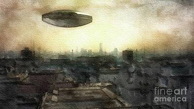 Science Fiction Paintings - Alien Dawn by Esoterica Art Agency