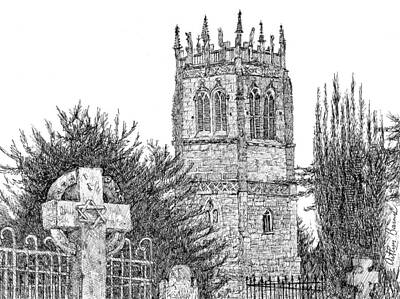 Landscapes Drawings - All Saints Church, Wales by Arthur Barnes