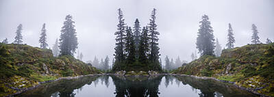 Abstract Landscape Digital Art - Alpine Lake Reflection by Pelo Blanco Photo