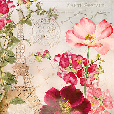 Florals Paintings - Always Paris by Mindy Sommers