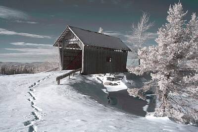 Street Posters - A.M. Foster Covered Bridge Infrared by James Walsh