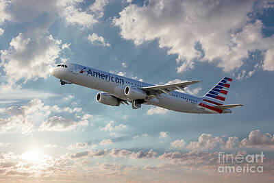 Best Sellers - Landmarks Digital Art - American Airlines A321-231 N917UY by Airpower Art