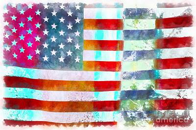Landmarks Royalty-Free and Rights-Managed Images - American Flag by Edward Fielding