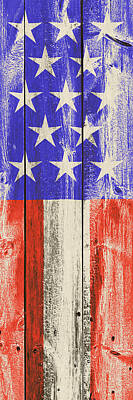 Landmarks Royalty Free Images - American Flag on Rustic Wood Surface Royalty-Free Image by SR Green