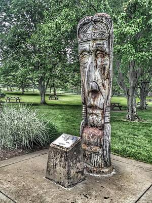 Landmarks Rights Managed Images - American Indian Carving Royalty-Free Image by Debra Martz