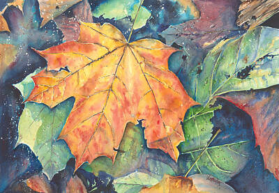 Recently Sold - City Scenes Paintings - Among Autumn Leaves by Adam VanHouten