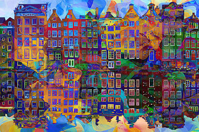 Best Sellers - Surrealism Paintings - Amsterdam Abstract by Jacky Gerritsen