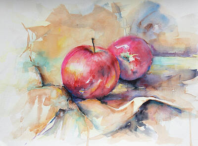 Food And Beverage Paintings - An Apple a Day by Adam VanHouten