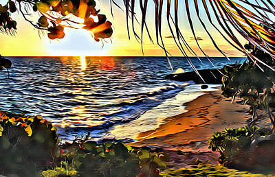 Wine Digital Art Royalty Free Images - Andros Sunrise Royalty-Free Image by Anthony C Chen