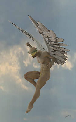 Nudes Digital Art - Angel that watches by Joaquin Abella