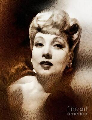 Actors Paintings - Ann Sothern, Vintage Actress by John Sothern by Esoterica Art Agency