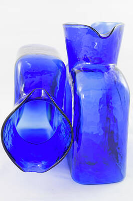 Vintage Books - Antique Blue glass jugs by Bob Corson