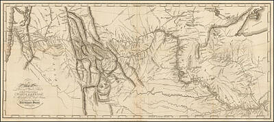 Politicians Drawings Rights Managed Images - Antique Map - Lewis and Clarks Track Across North America Royalty-Free Image by Eric Glaser