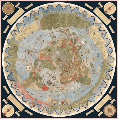 Drawings Royalty Free Images - Antique Maps - Old Cartographic maps - Flat Earth Map - Map of the World Royalty-Free Image by Studio Grafiikka