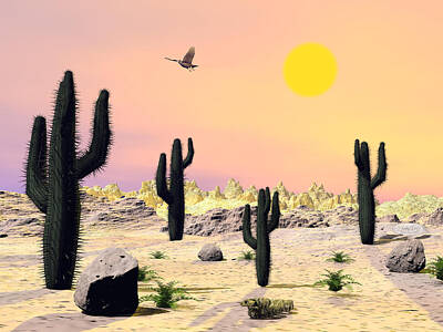 Only Orange - Arizona desert - 3D render by Elenarts - Elena Duvernay Digital Art
