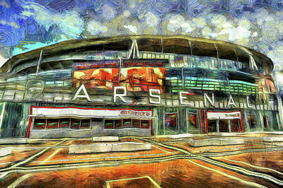 Football Mixed Media Royalty Free Images - Arsenal FC Emirates Stadium London Art Royalty-Free Image by David Pyatt
