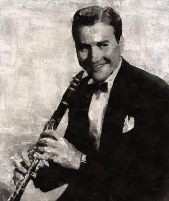 Musicians Painting Royalty Free Images - Artie Shaw, Musician Royalty-Free Image by Esoterica Art Agency