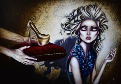 Recently Sold - Surrealism Royalty Free Images - Cinderella Painting by Tiago Azevedo Pop Surrealism Art Royalty-Free Image by Tiago Azevedo