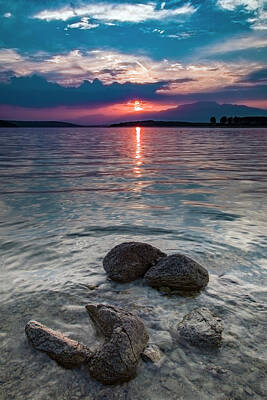 Thomas Kinkade - At sunset on the shoreline by Plamen Petkov