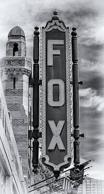 Comedian Drawings - Atlanta - Fox Theatre Sign #1 by Stephen Stookey