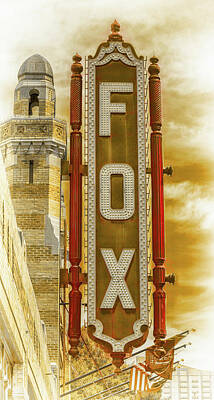 Colorful Abstract Animals - Atlanta - Fox Theatre Sign #7 by Stephen Stookey