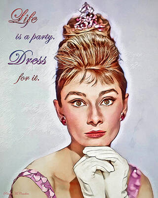 Actors Digital Art - Audrey Hepburn 3 by Pennie McCracken