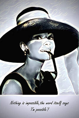 Actors Digital Art - Audrey Hepburn by Pennie McCracken