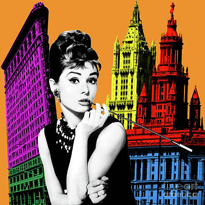 Actors Royalty-Free and Rights-Managed Images - Audrey Hepburn_POPART04 by Bobbi Freelance