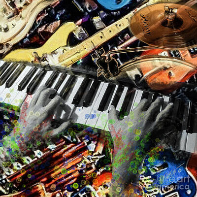 Musicians Mixed Media Royalty Free Images - Instrumental Musicians Royalty-Free Image by Mark Tonelli