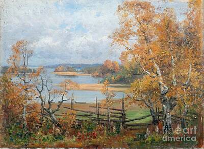 Wine Paintings - Autumn Mood by Celestial Images