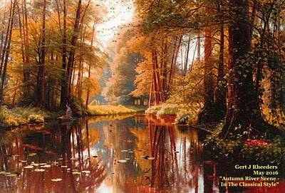 Clouds Rights Managed Images - Autumn River Scene -  In The Classical Style. L A Royalty-Free Image by Gert J Rheeders