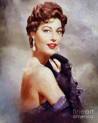 Whimsical Flowers - Ava Gardner, Vintage Hollywood Actress by Esoterica Art Agency