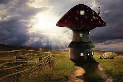 Surrealism Rights Managed Images - Away From Civilization Royalty-Free Image by Barroa Artworks