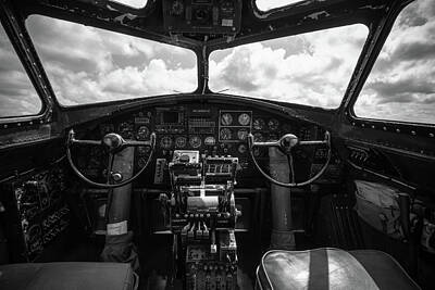 Transportation Photos - B-17 Flying Fortress Cockpit by Mike Burgquist