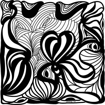 Abstract Drawings - Back In Black and White 6 Modern Art by Omashte by Omaste Witkowski