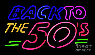Architecture David Bowman - Back to the 50s Neon Sign by M G Whittingham