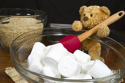 Rustic Cabin - Baking Bear with Marshmallows and Puffed Rice Cereal by Karen Foley