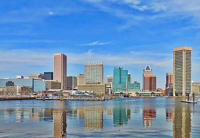 Classical Masterpiece Still Life Paintings - Baltimore Inner Harbor Reflected by Doug Swanson