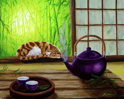 Laura Iverson Royalty-Free and Rights-Managed Images - Bamboo Morning Tea by Laura Iverson
