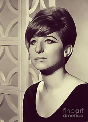 Actors Digital Art - Barbra Streisand, Actress/Singer by Esoterica Art Agency