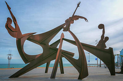Athletes Photos - Barceloneta Olympic Sculpture by Joan Carroll