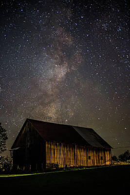 Modern Man Music - Barn and Milky Way Close-up by Tim Kirchoff