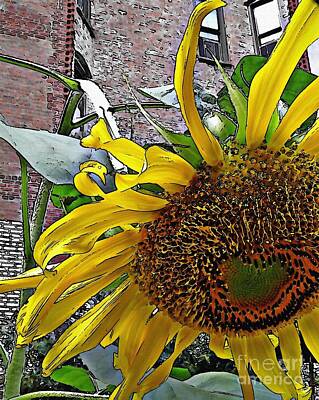 Sunflowers Photos - Barrio Sunflower 3 by Sarah Loft