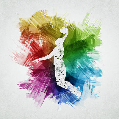 Best Sellers - Athletes Digital Art - Basketball Player Art 03 by Aged Pixel