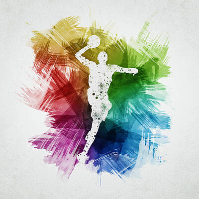 Athletes Royalty-Free and Rights-Managed Images - Basketball Player Art 09 by Aged Pixel