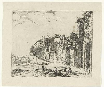 Vintage Jaquar - Baths of Diocletian, Willem van Nieulandt II, 1594 - 1618 by Willem van Nieulandt